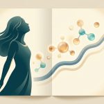 Ilustración del crecimiento adolescente y moléculas hormonales